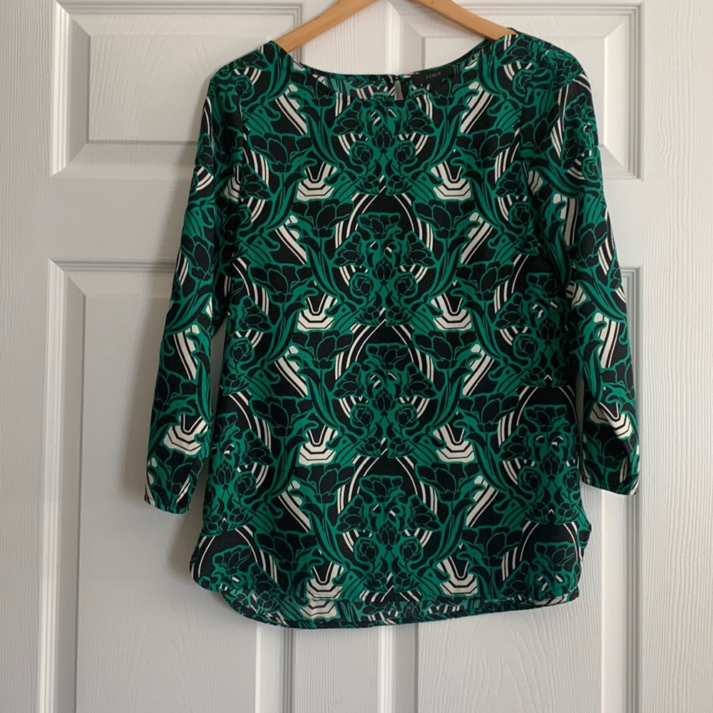 J. Crew retro floral blouse